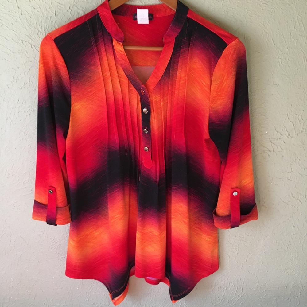 Cocomo black orange purple blouse
